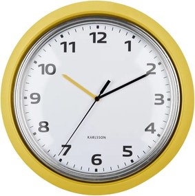 Karlsson 6006YE designerski zegar ścienny żółty,średnica 34 cm