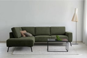 Ciemnozielony narożnik z tkaniny szenilowej (lewostronny/w kształcie litery L) Amsterdam – Scandic