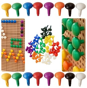 Masterkidz kolorowe kołeczki jumbo do tablicy stem 64 szt. - 8 kolorów