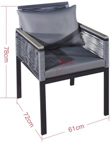 Zestaw aluminiowych mebli tarasowych ze stolikiem z polywoodu Corto
