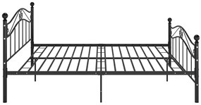 Czarne metalowe łóżko w stylu loftowym 160x200 cm - Iroz