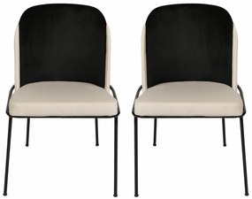 Zestaw krzeseł do jadalni Dore Black and Cream, 2szt., 2 szt.