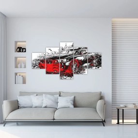 Obraz - Malowany samochód w akcji (125x70 cm)