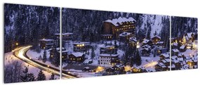 Obraz - górskie zimowe miasteczko (170x50 cm)