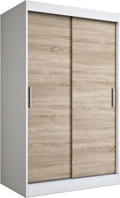 Szafa przesuwna biel + dąb sonoma 120 cm E0-N40