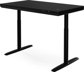 Biurko elektryczne sit-stand z szufladą i ładowarką bezprzewodową Qi czarne, 1200 mm: ELLIS