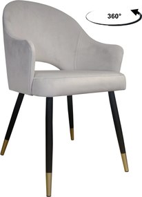 Krzesło Velvet tkanina Welur noga metalowa krzesło tapicerowane premium : Kolor nogi - Czano-złota stożek, Kolor tkaniny - VELVET - MG39, Typ siedziska - Siedzisko obrotowe 360°