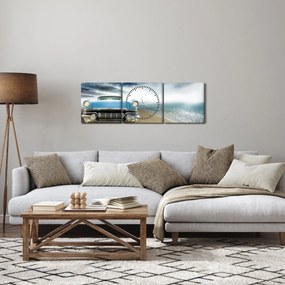 Obraz - Kabriolet w stylu vintage (z zegarem) (90x30 cm)