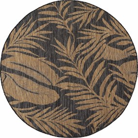 Dywan uniwersalny MIRA Liście Czarno Brązowe koło 160 cm x 160 cm