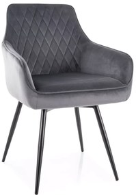 Krzesło do jadalni MARLO VELVET szare