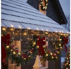 Brilagi - LED zewnętrzny łańcuch świąteczny 200 diod LED / 8 funkcji, 13 m, IP44, ciepła biała