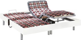 Zestaw relaksacyjny w całości z płytek 100% lateksu 5-strefowy JUPITER marki  Ysmée - Biały - 2x90x200cm - silniki OKIN