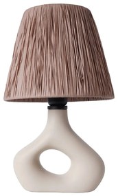 Beżowa lampa stołowa z kloszem plecionki papierowej (wysokość 40 cm) Serin – Opviq lights