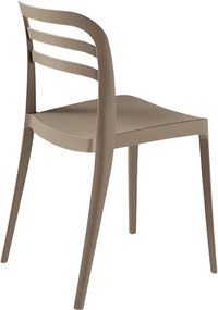 Zestaw 4 sedie da pranzo tortora „Guapa” w polipropilenie cm 50x51 82h