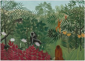 Obraz - Henri Rousseau, Tropical Forest with Monkeys, reprodukcje (70x50 cm)
