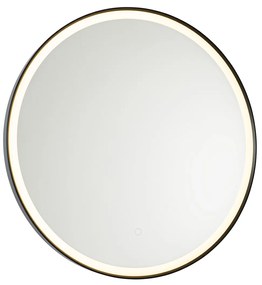 Lustro łazienkowe czarne 70 cm z LED i ściemniaczem dotykowym - Miral Nowoczesny Oswietlenie wewnetrzne
