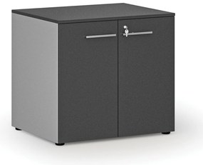 Szafa biurowa z drzwiami PRIMO GRAY, 800 x 640 x 735 mm, szary/grafit