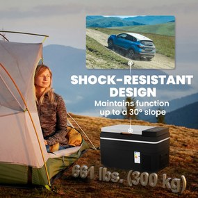 Outsunny Kompresorowa chłodziarka 30L -20°C do +20°C z aplikacją, światłem LED, ochroną baterii | Aosom PL