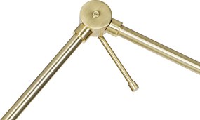 Lampa podłogowa złota regulowana z beżowym abażurem z tkaniny typu teddy 50 cm - Editor