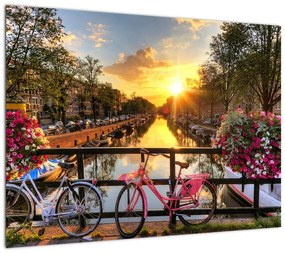 Obraz - Wschód słońca w Amsterdamie (70x50 cm)