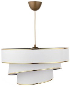 Lampa wisząca w biało-złotym kolorze z tekstylnym kloszem ø 40 cm Couper – Opviq lights