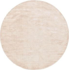 Okrągły dywan z wiskozy w kolorze kości słoniowej Nela A