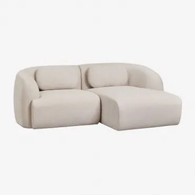 Sofa Modułowy Z Prawym Szezlongiem, 2-częściowy, Z Tkaniny Chenilla Coquette Kremowo-beżowy Szenil - Sklum