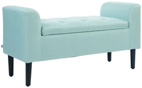 HOMCOM Ławka z miejscem do przechowywania, polsterbank, wytrzymuje do 130 kg, wygląd lnu, drewno kauczukowe, 116 x 44 x 58 cm, Zielony