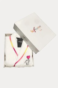 RAINBOW GIRL dziecięcy szlafrok w pudełku 2 lata (wys.92 cm) Biały