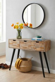 Drewniana konsola z trzema szufladami S0-K28