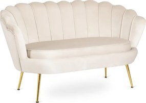 Sofa ZENDAYA Dwuosobowa Kremowa Muszelka Glamour do Salonu