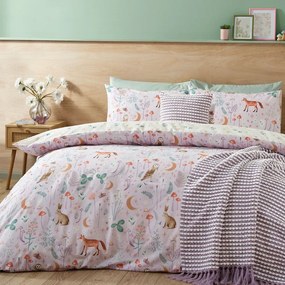 Lawendowa pościel dwuosobowa 230x220 cm Enchanted Twilight Animals – Catherine Lansfield