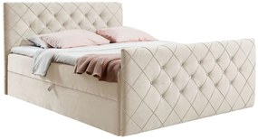 Jasnobeżowe łóżko kontynentalne z pojemnikiem 5 rozmiarów B1-S64