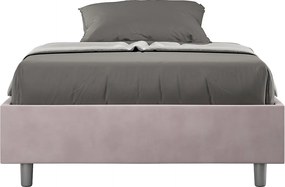 Łóżko wyposażone w stelaż z listwami z pojemnikiem tapicerowane 140x200 microfibra kolor lawendy Azelia