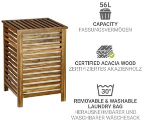 Drewniany kosz na pranie w ciemnym naturalnym kolorze 56 l Fondi – Wenko