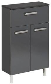 Ciemnoszara niska szafka łazienkowa 50x81 cm Set 311 – Pelipal