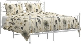 Białe metalowe łóżko małżeńskie 180x200 cm D1-E84