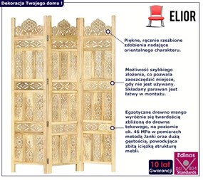 Orientalny parawan rzeźbiony - Relin 120 x 165 cm