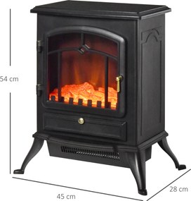 HOMCOM kominek elektryczny piec kominkowy efekt płomienia