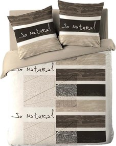 Brązowa bawełniana pościel dwuosobowa 200x200 cm So Natural – douceur d'intérieur