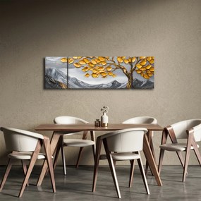 Obraz – Drzewo ze złotymi liśćmi (170x50 cm)