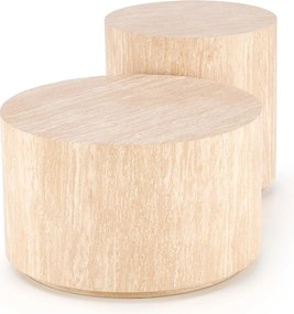 Stolik kawowy okrągły Novula 45 cm - trawertyn