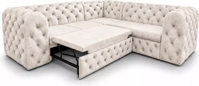 Narożnik Chesterfield Moet 250x250 pikowany z funkcją spania i pojemnikiem