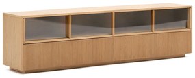 Szafka pod TV w dekorze dębu w naturalnym kolorze 200x54x40 cm Helvine – Kave Home