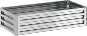 Outsunny Wysoki kwietnik ogrodowy, odporny na warunki atmosferyczne, otwarte dno, stal ocynkowana, 120 cm x 60 cm x 30,5 cm, Srebrny