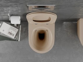 Mexen Lena miska wc Rimless z deską wolnoopadającą slim, duroplast, cappuccino mat - 30224064