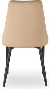 Zestaw Stół Okrągły Rozkładany HARRY 102-142 cm Dąb Artisan/Czarny i 4 Krzesła Tapicerowane BARI Beż Nowoczesne