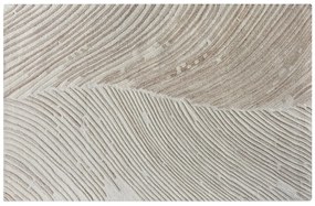 Dywan z wypukłym wzorem ręcznie tkany 100% wełny - 160 x 230 cm - 2200g/m2 - Kość słoniowa - SERAPHINA