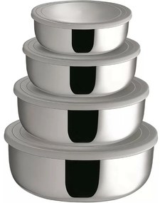 Florina 4-częściowy zestaw misek stalowych