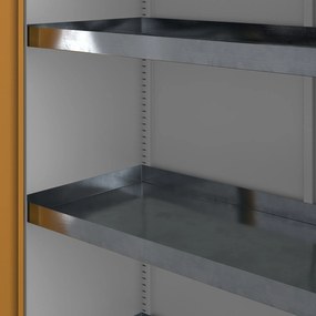 Szafa na chemikalia MARIA, 900 x 1850 x 400 mm, szaro-żółta